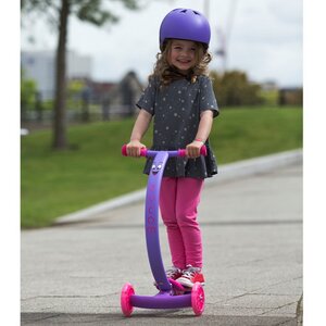 Трехколесный самокат с изогнутой ручкой Zipster-Улыбашка, розово-фиолетовый, до 50 кг Zycom фото 2