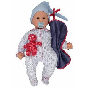 Кукла - младенец Куки с медвежонком 48 см с аксессуарами, закрывает глаза Gotz фото 2