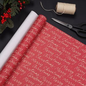 Подарочная бумага New Year Holidays: Merry Christmas 70 см красная Edelman (Эдельман) фото 1