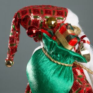 Новогодняя фигура Санта Клаус с плюшевым мишкой 60 см красный Edelman фото 6