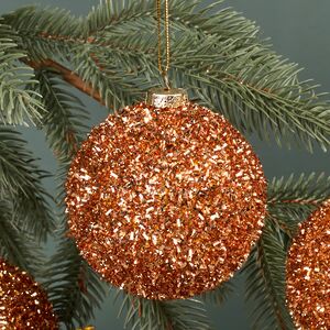 Набор елочных шаров Fluffy Shine: Персиковый 8 см, 24 шт Edelman фото 2