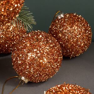 Набор елочных шаров Fluffy Shine: Персиковый 8 см, 24 шт Edelman фото 4