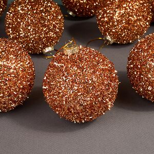 Набор елочных шаров Fluffy Shine: Персиковый 8 см, 24 шт Edelman фото 5