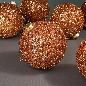 Набор елочных шаров Fluffy Shine: Персиковый 10 см, 24 шт Edelman фото 4