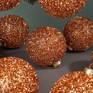 Набор елочных шаров Fluffy Shine: Персиковый 10 см, 24 шт Edelman фото 3