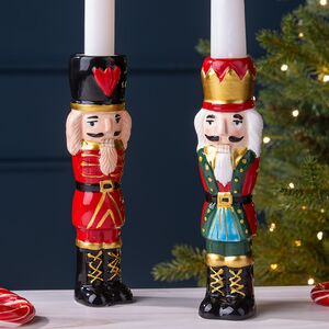 Набор декоративных подсвечников Щелкунчики 18 см, 2 шт