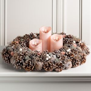 Венок для свечи из шишек Магический Лес 50 см