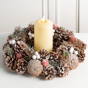 Венок для свечи из шишек Магический Лес 34 см