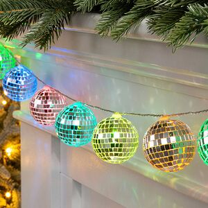 Светодиодная гирлянда Диско Шар - Specular Mirror 1.5 м, 10 RGB LED ламп, таймер, на батарейках Edelman (Эдельман) фото 4