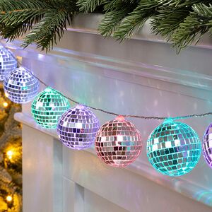 Светодиодная гирлянда Диско Шар - Specular Mirror 1.5 м, 10 RGB LED ламп, таймер, на батарейках Edelman (Эдельман) фото 5