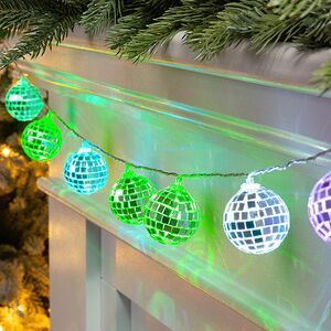Светодиодная гирлянда Диско Шар - Reflection Mirror 1.5 м, 10 RGB LED ламп, таймер, на батарейках Edelman (Эдельман) фото 4