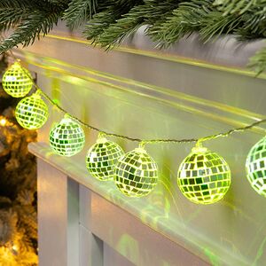 Светодиодная гирлянда Диско Шар - Reflection Mirror 1.5 м, 10 RGB LED ламп, таймер, на батарейках Edelman (Эдельман) фото 6