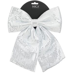 Декоративный бант Luxury Christmas 28*24 см серебряный