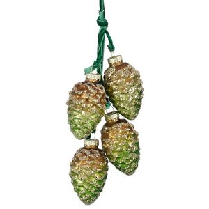 Стеклянная елочная игрушка Шишки Forest Treasure 18 см зеленая Edelman фото 1