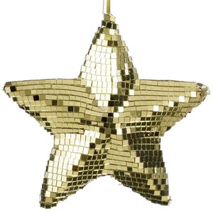Елочная игрушка Звезда Disco - Gold Sparkle Star 19 см  Edelman фото 1