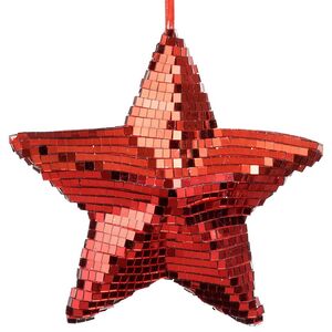 Елочная игрушка Звезда Disco - Red Sparkle Star 19 см  Edelman фото 1