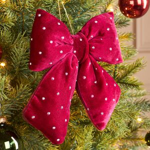 Бант на елку Bomont - Crystal Elegant 17*15 см бордовый