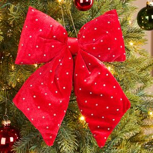 Бант на елку Bomont - Crystal Elegant 23*20 см алый