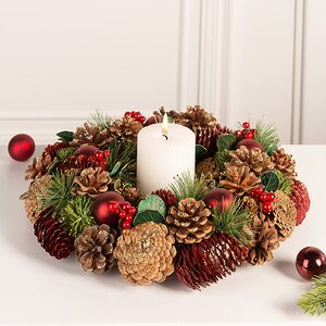 Венок-подсвечник из шишек Belper - Winter Symphony 34 см Edelman фото 1