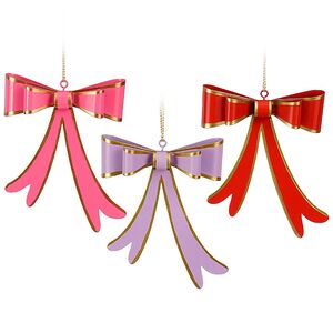 Елочные игрушки Банты Фрейлины Розали 12 см, 3 шт