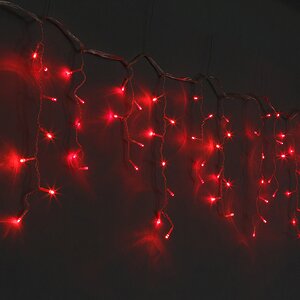 Гирлянда для дома Сосульки 3*0.4 м, 120 красных LED ламп, прозрачный ПВХ, контроллер, соединяемая Царь Елка фото 1