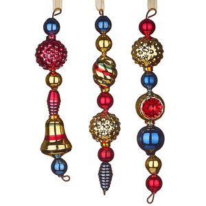 Набор стеклянных елочных игрушек Barnettby Grace 15 см, 3 шт