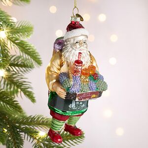 Стеклянная елочная игрушка Санта Бахус 16 см, подвеска