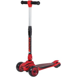 Трехколесный самокат Novatrack Rainbow Car Pro с широкими светящимися колесами 120/80, красный, до 60 кг