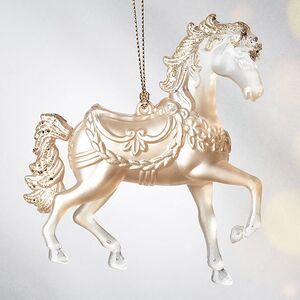 Елочная игрушка Лошадка Златогривая 12 см, подвеска