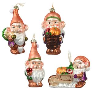 Набор стеклянных елочных игрушек Гномы из Бардвэлла 11 см, 4 шт