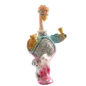 Елочная игрушка Нарядный Страус, 16 см голубой, стекло, подвеска