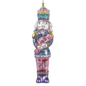 Стеклянная елочная игрушка Щелкунчик с конфетой 16 см, подвеска Winter Deco фото 1