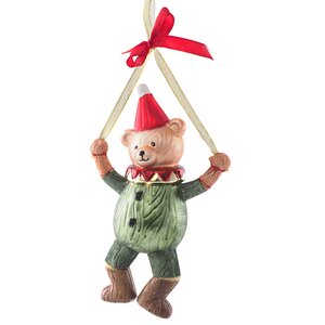 Стеклянная елочная игрушка Мишка - Puppet Theater 18 см, подвеска Winter Deco фото 1