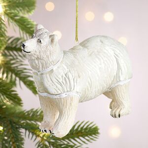 Елочная игрушка Белый Медведь - Арктическая Сказка 13 см, стекло Winter Deco фото 4