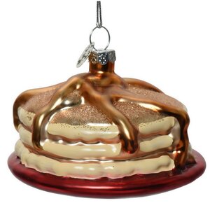 Стеклянная елочная игрушка Sunday Pancakes 9 см, подвеска Kaemingk фото 1