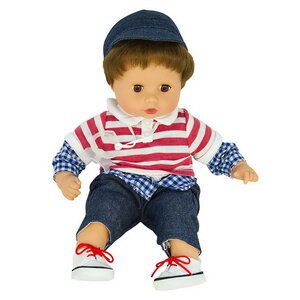 Кукла - младенец Маффин в джинсах и кепочке 33 см, закрывает глаза Gotz фото 2