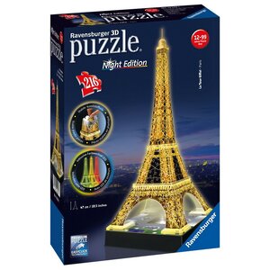 3D Пазл Ночная Эйфелева башня, 216 деталей Ravensburger фото 2