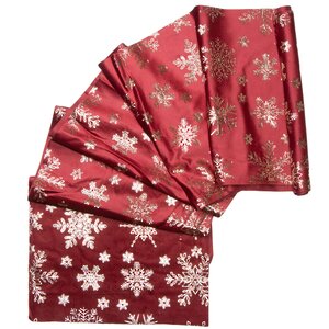 Новогодняя дорожка Vellure Rosso - Снежинки 270*28 см Due Esse Christmas фото 1