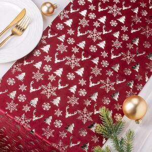 Новогодняя дорожка Vellure Rosso - Зимний Лес 270*28 см