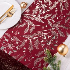Новогодняя дорожка Vellure Rosso - Остролист 270*28 см