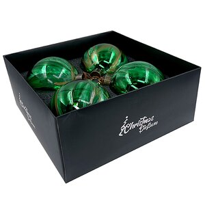 Набор стеклянных шаров Divorze Verde 10 см, 4 шт Christmas Deluxe фото 3