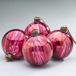 Набор стеклянных шаров Divorze Cremisi 10 см, 4 шт