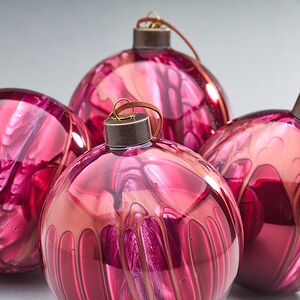 Набор стеклянных шаров Divorze Cremisi 10 см, 4 шт Christmas Deluxe фото 2