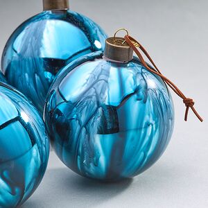 Набор стеклянных шаров Divorze Turchese 10 см, 4 шт Christmas Deluxe фото 4