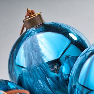 Набор стеклянных шаров Divorze Turchese 10 см, 4 шт Christmas Deluxe фото 5