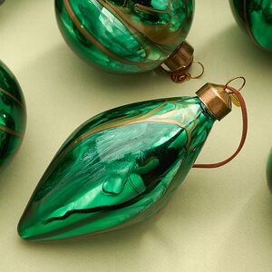 Набор стеклянных елочных игрушек Divorze Verde 8 см, 8 шт, уцененный Christmas Deluxe (Кристмас Делюкс) фото 4