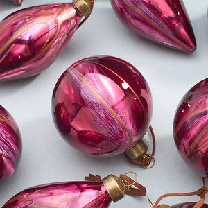 Набор стеклянных елочных игрушек Divorze Cremisi 8 см, 9 шт Christmas Deluxe фото 2