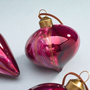 Набор стеклянных елочных игрушек Divorze Cremisi 8 см, 9 шт Christmas Deluxe фото 4