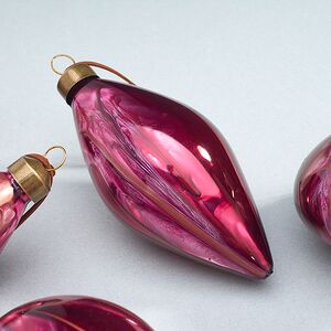 Набор стеклянных елочных игрушек Divorze Cremisi 8 см, 9 шт Christmas Deluxe фото 5