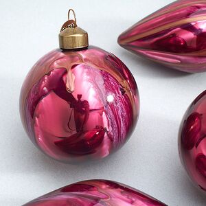 Набор стеклянных елочных игрушек Divorze Cremisi 8 см, 9 шт Christmas Deluxe фото 6